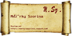 Márky Szorina névjegykártya